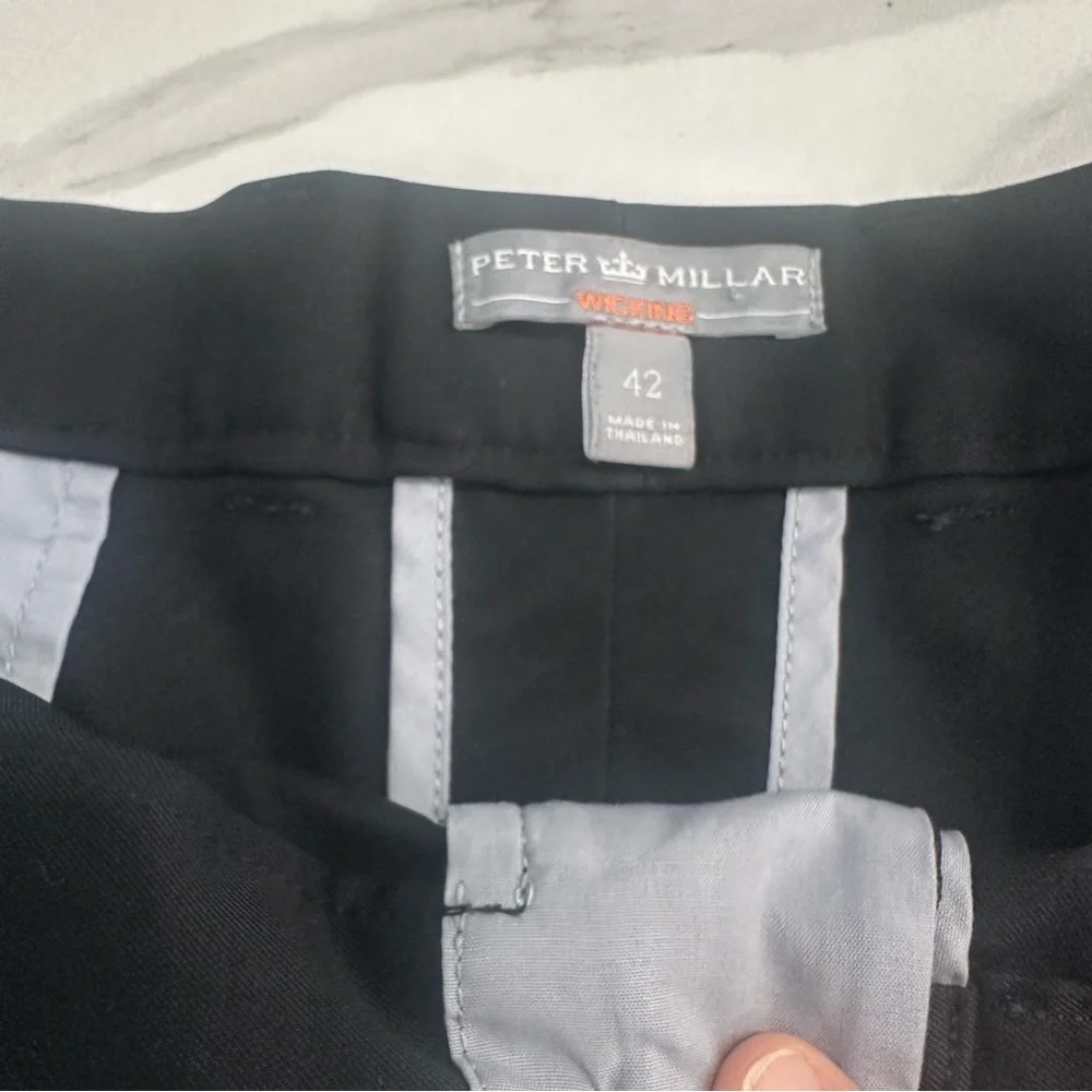 Peter Millar Wicking Shorts Mens 42 Golf Performance Chino 8.5” Inseam Black